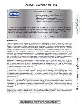 S Acetyl Glutathione (Superior Oral Activity)