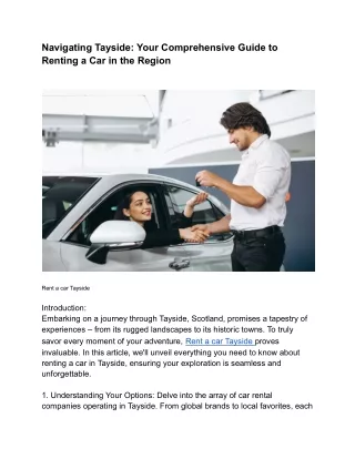 Renting a Car in the Region
