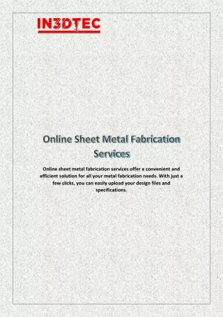 Online Sheet Metal Fabrication Services