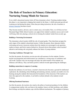 The Role of Teachers in Primary Education_ Nurturing Young Minds for Success.docx