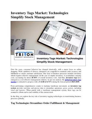 Inventory Tags Market: Technologies Simplify Stock Management