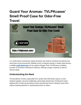 Guard Your Aromas_ TVLPKcases' Smell Proof Case for Odor-Free Travel