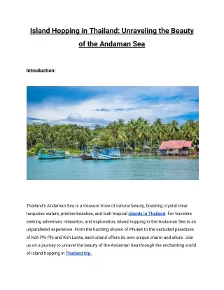 Island Hopping in Thailand_ Unraveling the Beauty of the Andaman Sea