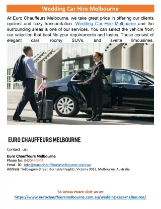 Wedding Car Hire Melbourne