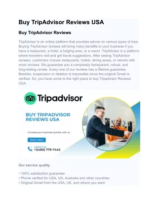 Buy TripAdvisor Reviews USA