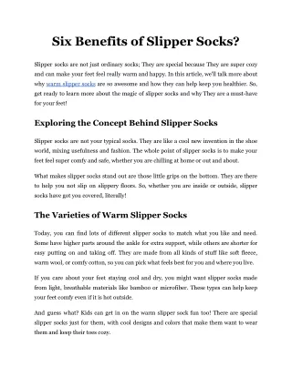 Six Benefits of Slipper Socks_