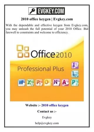 2010 office keygen  Evgkey.com