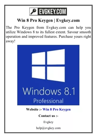 Win 8 Pro Keygen  Evgkey.com