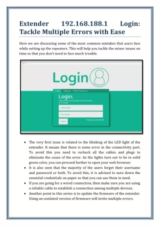Extender 192.168.188.1 Login: Tackle Multiple Errors with Ease