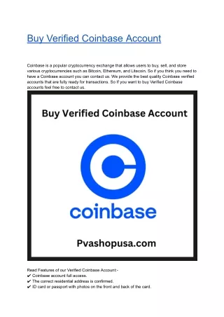 Top 10 Sites to Buy Verified Coinbase Accounts