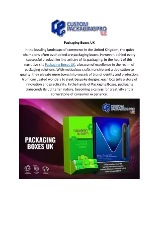 Packaging Boxes UK