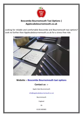 Boscombe Bournemouth Taxi Options   Applecabsbournemouth.co.uk