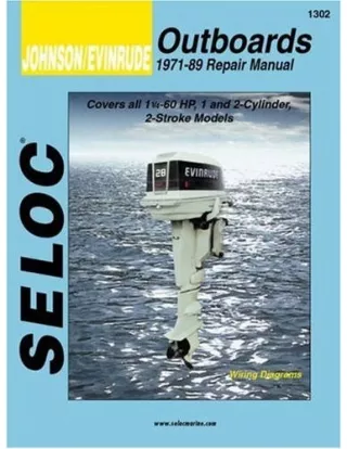 1972 Johnson Evinrude Outboard 55 Hp Service Repair Manual