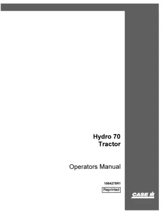 Case IH Hydro 70 Tractor Operator’s Manual Instant Download (Publication No.1084275R1)