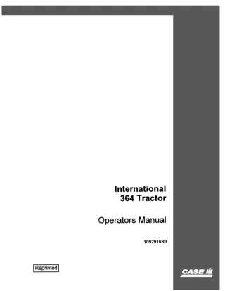 Case IH International 364 Tractor Operator’s Manual Instant Download (Publication No.1092916R3)