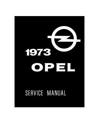 1973 Opel 1900, Manta and TG Models Service Repair Manual