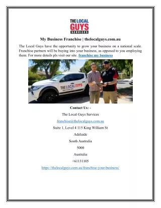 My Business Franchise | thelocalguys.com.au