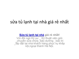 Sửa tủ lạnh tại nhà giá rẻ nhất