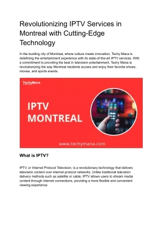 IPTV Montreal