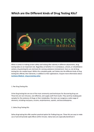 Lochness Medical - test kit for drugs