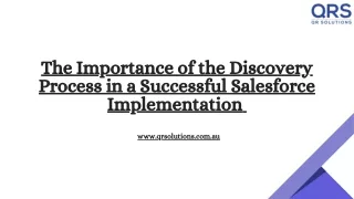 The Importance of the Discovery Process in a Successful Salesforce Implementation  QR Solutions