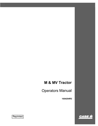 Case IH M & MV Tractors Operator’s Manual Instant Download (Publication No.1004204R2)