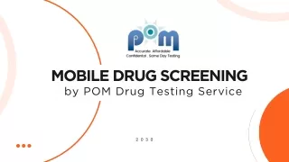 Mobile Drug Screening by POM Drug Testing Service