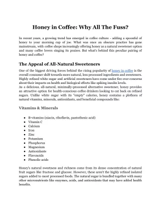 Honey in Coffee_ Why All The Fuss