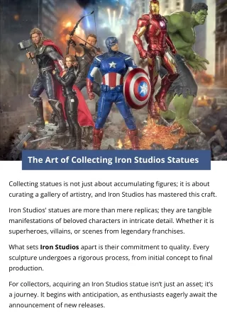 The Art of Collecting Iron Studios Statues