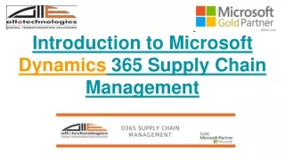 Introduction to Microsoft Dynamics 365 Supply Chain Management