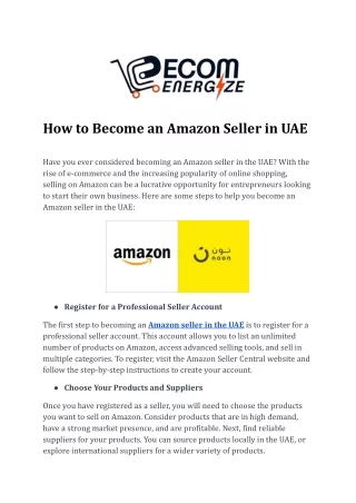 How to Become an Amazon Seller in UAE