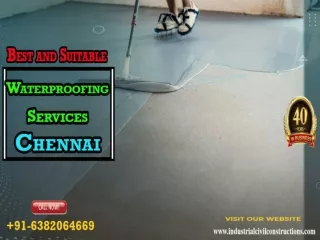 Waterproofing Services Chennai , Coimbatore , Tiruppur , Kanchipuram , Pondi , Vellore