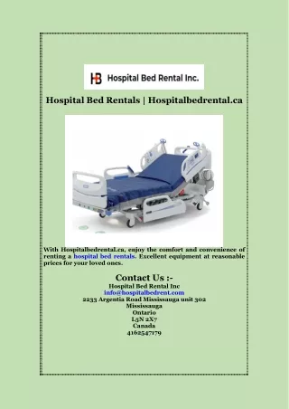 Hospital Bed Rentals  Hospitalbedrental ca