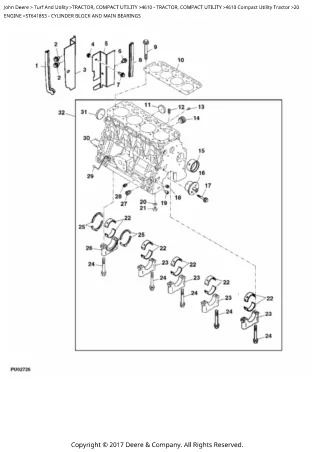 John Deere 4610 Compact Utility Tractor Parts Catalogue Manual (PC2922)