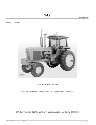 John Deere 4630 Tractor Parts Catalogue Manual