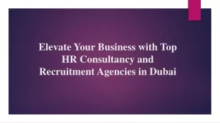 Elevate Your Business with Top HR Consultancy and Recruitment Agencies in Dubai