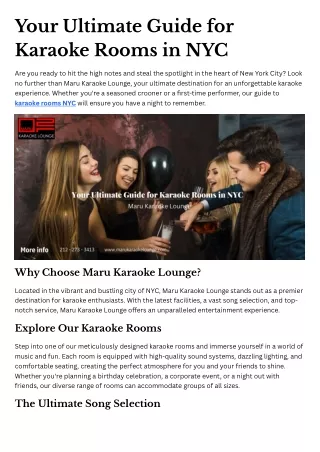 Your Ultimate Guide for Karaoke Rooms in NYC