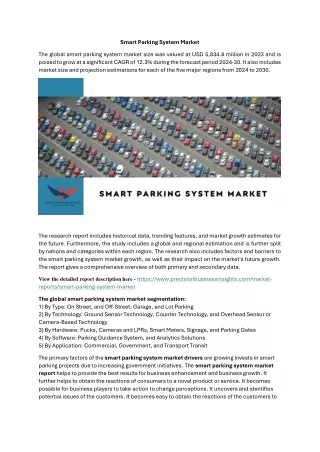 Smart Parking System Market Size, Share, Trends 2030