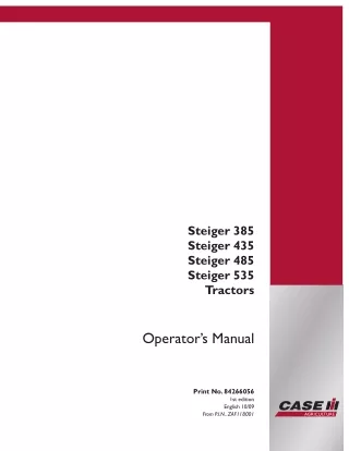 Case IH MAXXUM 110 MAXXUM 120 MAXXUM 130 MAXXUM 115 MAXXUM 125 MAXXUM 140 Multi-Controller Tractors Operator’s Manual In