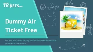 Dummy Air Ticket Free