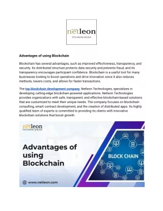 Advantages of using Blockchain