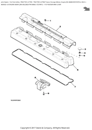 John Deere 6170M Tractor (Europe Edition) (Tier 2) Parts Catalogue Manual (PC4708)