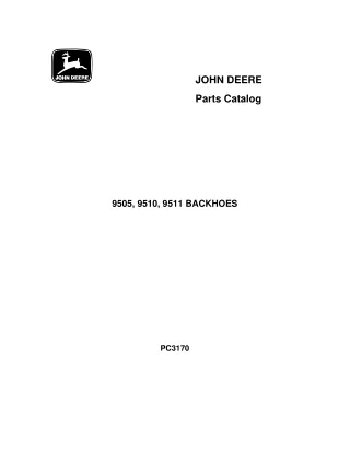 John Deere 9511 Backhoes Parts Catalogue Manual