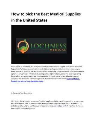 Lochness Medical - medical supplies company