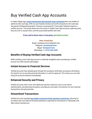 Buy Verified Cash App Accounts For Unique Business