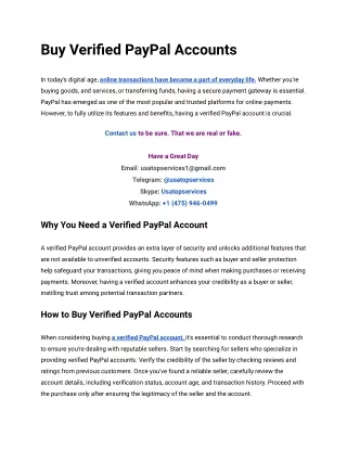 Buy Verified PayPal Accounts For Work PayPal is a globally recognized online pay