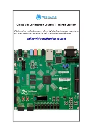 Online Vlsi Certification Courses  Takshila-vlsi.com