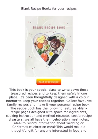 Download⚡PDF❤ Blank Recipe Book: for your recipes