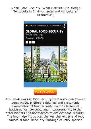 ✔️download⚡️ (pdf) Global Food Security: What Matters? (Routledge Textbooks