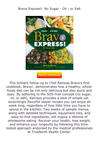 ❤️get (⚡️pdf⚡️) download Bravo Express!: No Sugar - Oil - or Salt